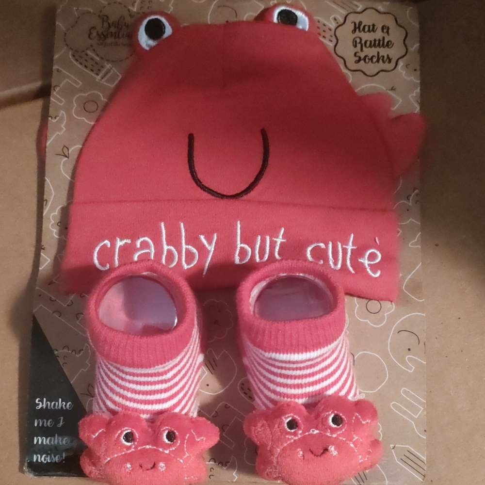 Baby Hat And Rattle Socks